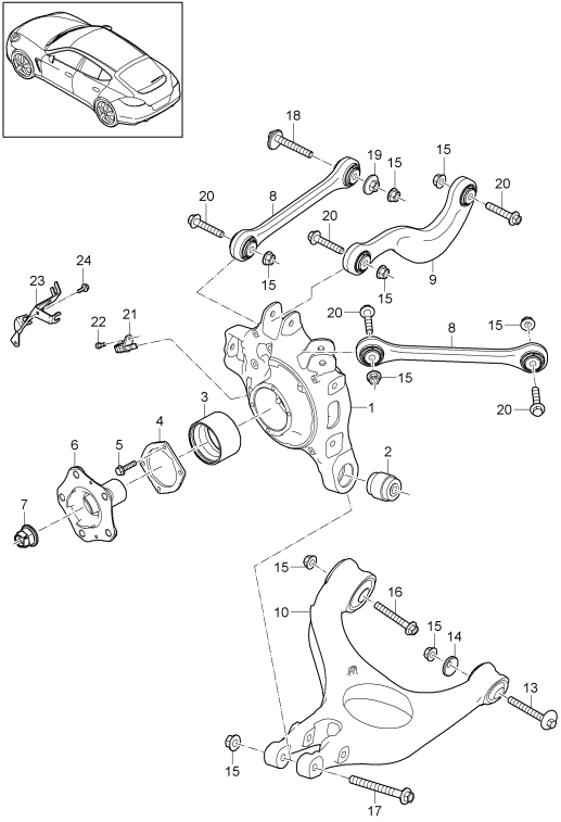 501-000 - Essieu arriere
Support de roue
bras transversal
barre de direction
Moyeu de roue
protection antigravillon