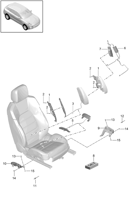 817-007 - Reglage lombaire
Assise et dossier
Elements carross.amovibles