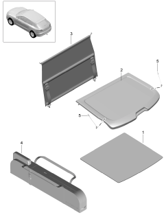 807-055 - cache p. coffre a bagages
Filet de separation
Elements carross.amovibles
Tapis de coffre a bagages