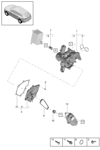 105-010 - Regulateur de refrigerant
Pompe a liq. refroidissement
ajutage de raccord