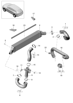 107-073 - Radiateur air suralimentation
tuyau de pression