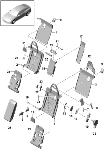 818-040 - Dossier du siege ar
Cache
Elements carross.amovibles
Version de confort
Version sport