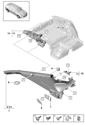 807-040 - Garnitures
montant d
Coffre/Compartiment charge