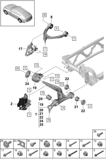 401-010 - bras transversal
Essieu avant