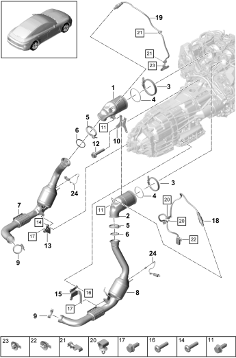 202-100 - systeme d'echappement
Catalyseur
Filtre à partic. mot. essence
Sonde lambda