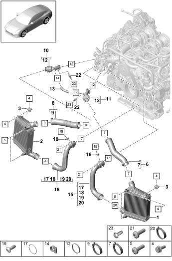 107-060 - Radiateur air suralimentation
tuyau de pression