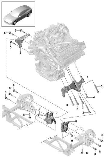 109-030 - Suspension de moteur
Console moteur
Berceau du moteur