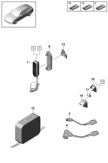 901-051 - Câble de charge
Chargeur
Porsche Mobile Charger