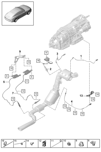 202-085 - systeme d'echappement
Syst. epuration gaz d'echap.
Capteurs