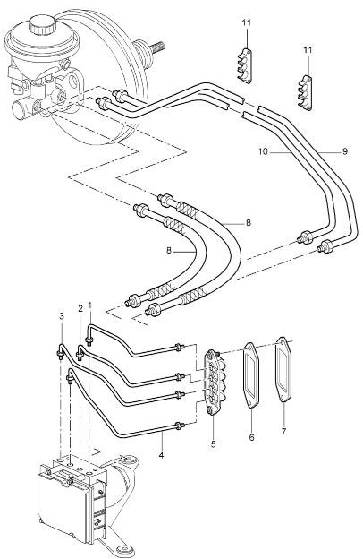 604-005 - Conduite de frein
Partie avant