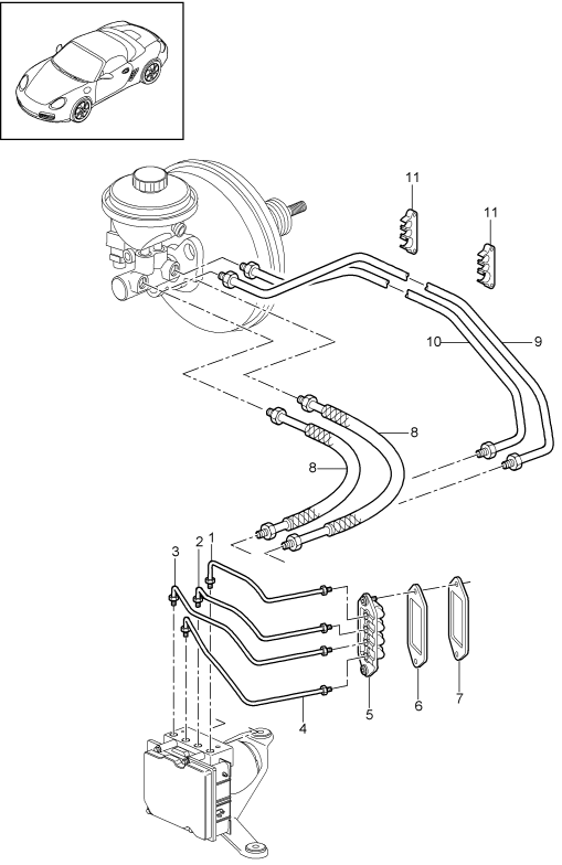 604-005 - Conduite de frein
Partie avant