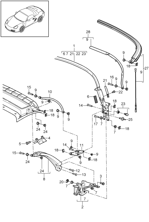 811-005 - eventail capotage
pieces detail