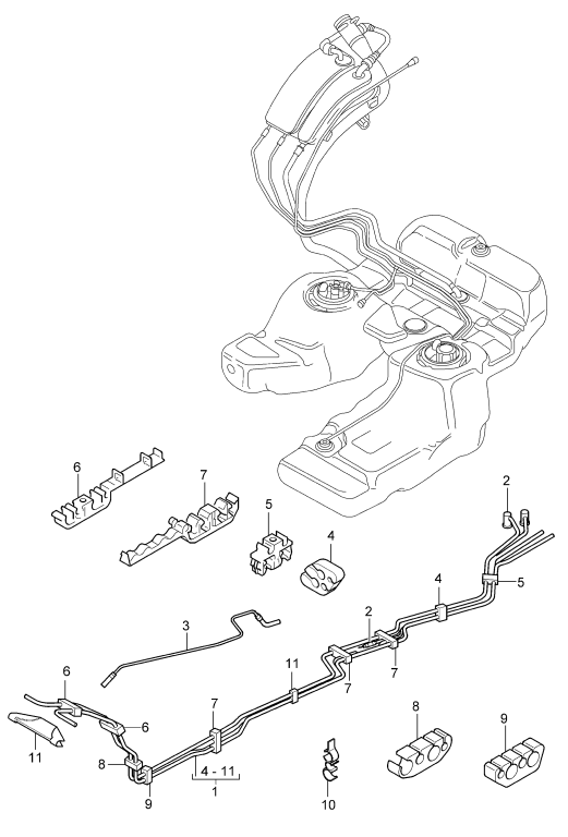 201-005 - Alimentation en carburant
conduite de carburant
Bas de caisse