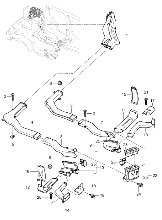 813-035 - Tuyau de ventilation
p. vehicules avec climatiseur
ar