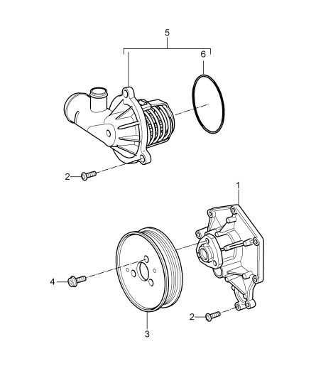 105-007 - Pompe a liq. refroidissement
boitier de thermostat