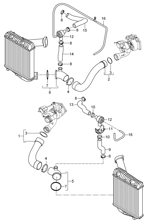 107-025 - Conduit d'air pour
radiateur air suralimentation
tuyau de pression