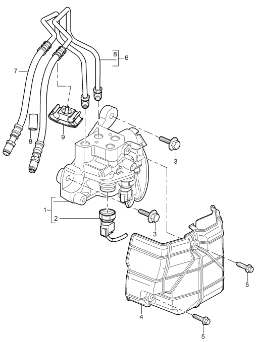 501-005 - Barre stabilisatrice
Bloc de valves
Conduite a pression
conduite de retour