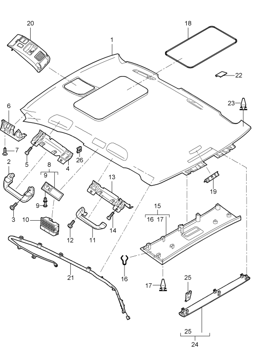 807-030 - Ciel de pavillon
Elements carross.amovibles