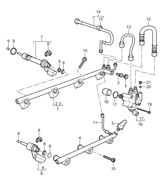 107-007 - Rampe d'injection
Injecteur haute pression
pompehaute pression