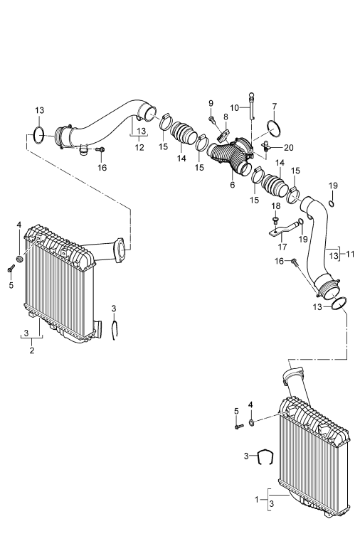 107-020 - Radiateur air suralimentation
tuyau de pression