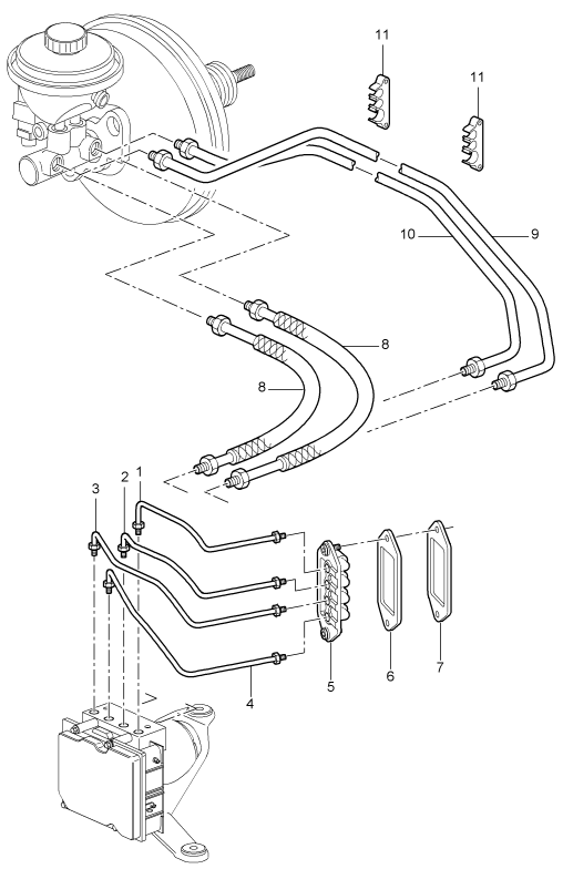 604-005 - Conduite de frein
Partie avant