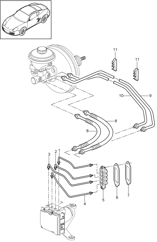 604-005 - Conduite de frein
Partie avant