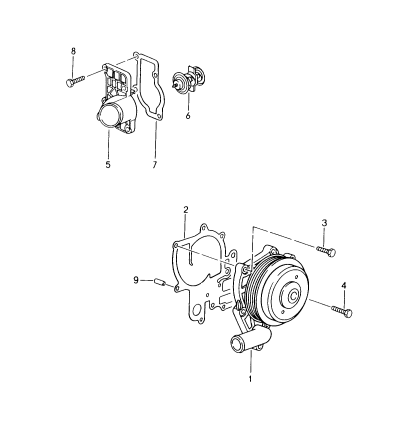 105-000 - Pompe a liq. refroidissement
boitier de thermostat