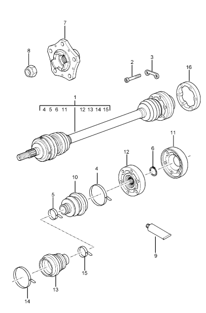 501-005 - Arbre de transmission
Moyeu de roue
F      