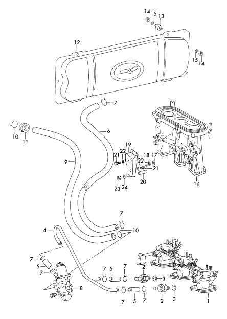 107-060 - systeme de depression
pour
Embrayage
Systeme d'injection
Sportomatic
D -    MJ 1972>>