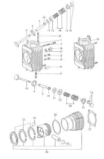 103-005 - Culasse
Cylindre avec piston
D \-    MJ 197