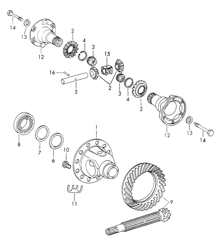 305-005 - Boitier de differentiel
pour
Boîte de vitesses mécanique
TYP 915
et
Sportomatic
TYP 925
avec:
induit