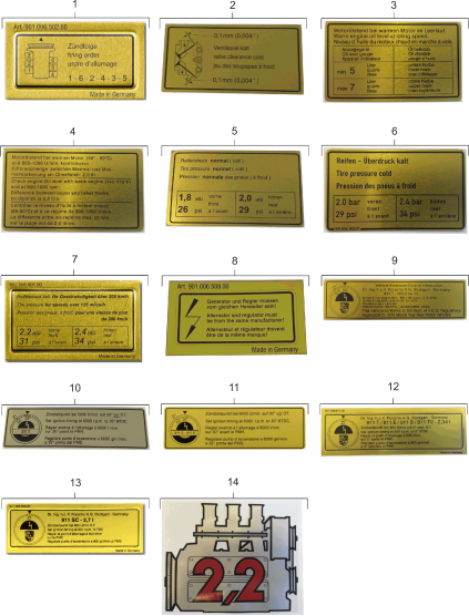 001-005 - Plaques d'identif./indicatrice