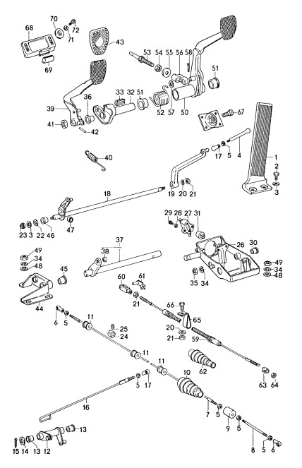 702-005 - pedales frein et de
debrayage
Mécanisme péd