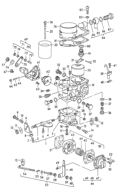 107-015 - pieces detail
pour
Carburateur
SOLEX 32 PB