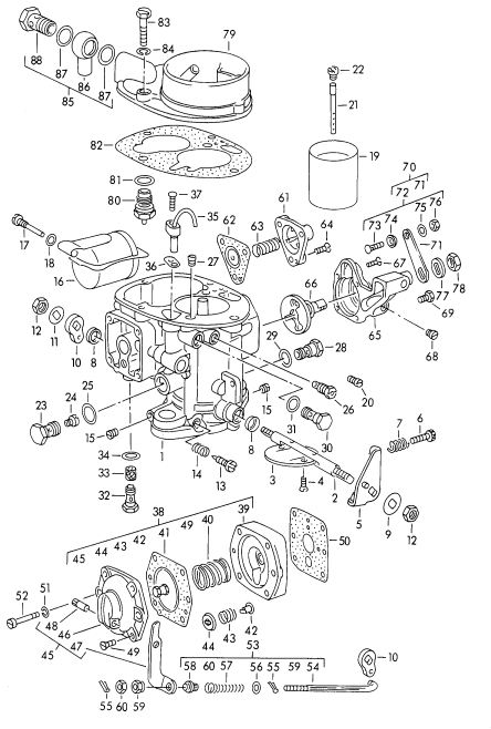 107-030 - pieces detail
pour
Carburateur
SOLEX 40 PB
