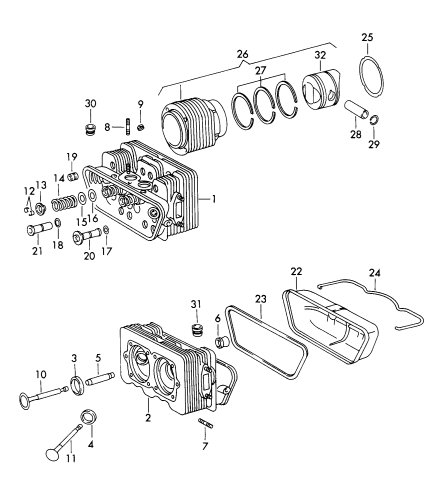103-005 - Culasse
Cylindre avec piston
Kit réparat. p
