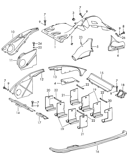 105-005 - guidage d'air
et
Recouvrement du moteur