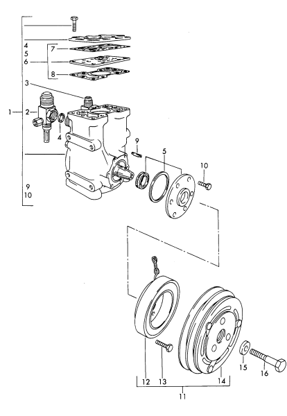 813-055 - Compresseur
Embrayage
D             >> -    MJ 1968