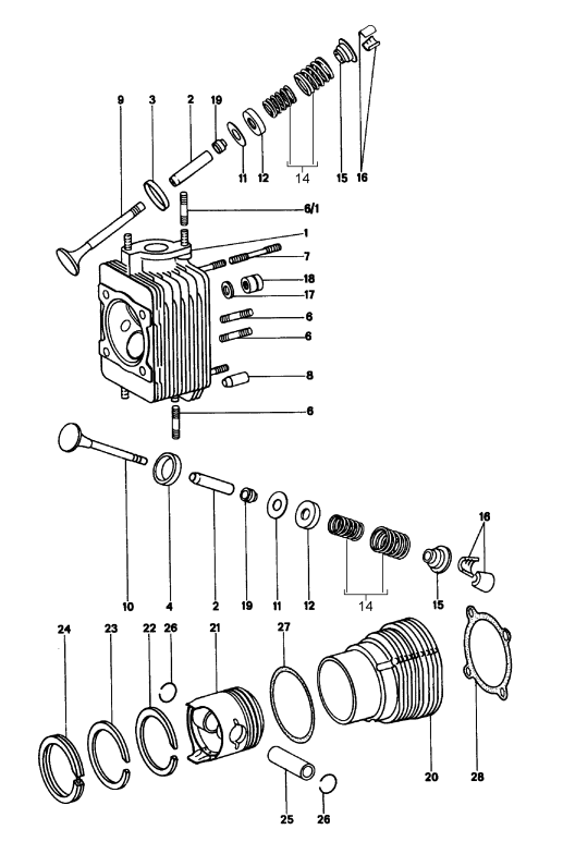 103-000 - Culasse
Cylindre avec piston