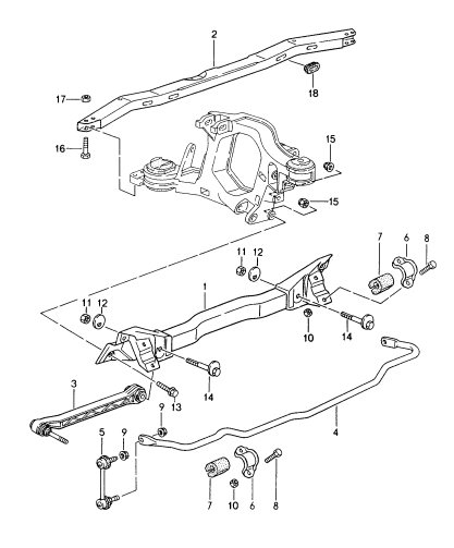 501-001 - Cadre essieu arriere
Barre stabilisatrice