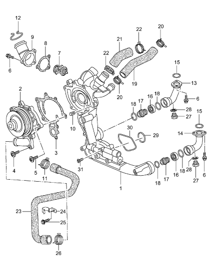 105-000 - Pompe a liq. refroidissement
Corps de pompe a refrigerant