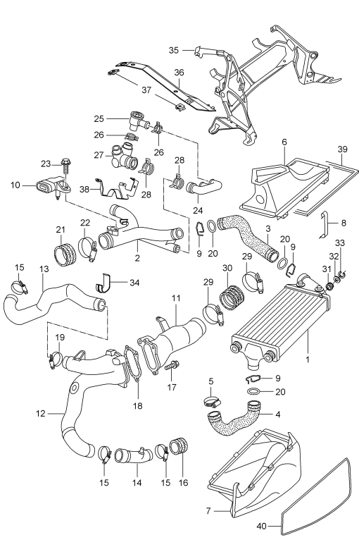 107-020 - Radiateur air suralimentation
Flexible à air suralimentation