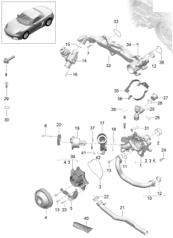 105-000 - Refroidisseur a refrigerant
Pompe a liq. refroidissement
boitier de thermostat
berceau