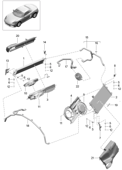 105-025 - Refroidisseur a refrigerant
Ventilateur du radiateur
Partie arriere du vehicule