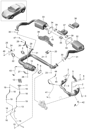 202-002 - systeme d'echappement
Silencieux
Catalyseur
pour véhicules avec filtre à
particules moteur essence