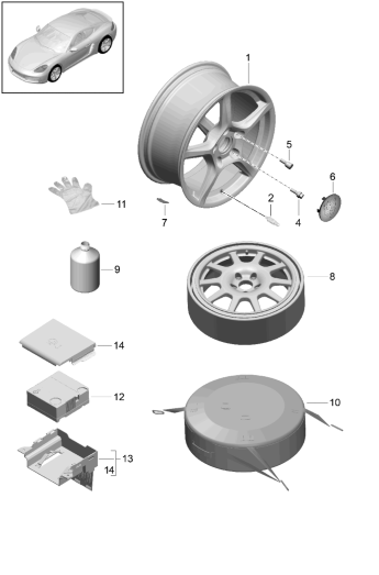 601-000 - Jante aluminium
Roue de secours
produit d'etancheite p. pneus