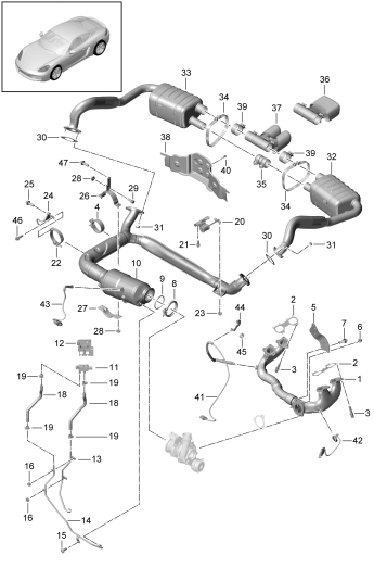202-002 - systeme d'echappement
Silencieux
Catalyseur
pour véhicules avec filtre à
particules moteur essence