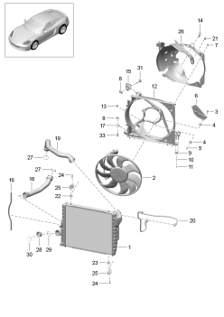 105-015 - Refroidisseur a refrigerant
Refroidisseur a eau
Ventilateur du radiateur
Partie avant