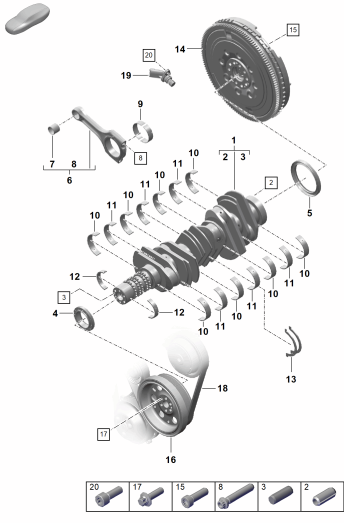 102-001 - Vilebrequin
bielle
volant-moteur