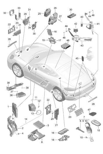 901-004 - Calculateurs
Partie avant
Partie arriere du vehicule
Emetteur manuel
Contact-demarreur
antenne